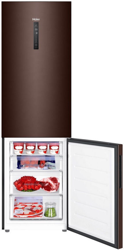 Двухкамерный холодильник Haier C4F740CLBGU1 No frost, коричневый фото 3