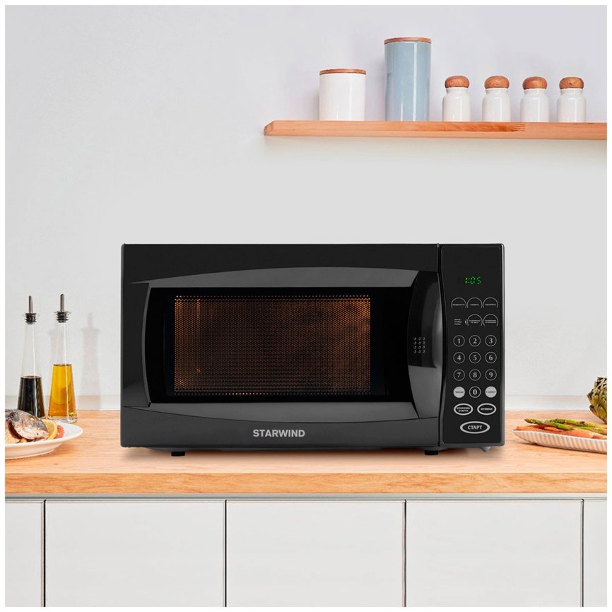 Микроволновая печь - СВЧ Starwind SMW5020, 20 л, 700 Вт, черный фото 15