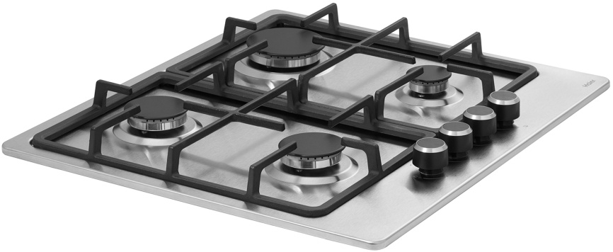 Газовая варочная панель Haier HHX-M 64 CNX 58 см, 4 конфорки электроподжиг газконтроль, серебристый фото 3