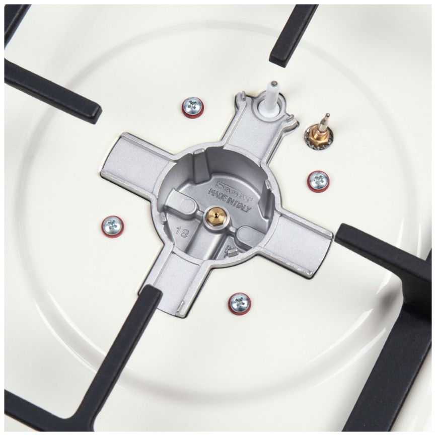 Газовая варочная панель Maunfeld EGHE.43.33 CBG.R/G 44 см, 3 конфорки электроподжиг газконтроль, белый фото 5