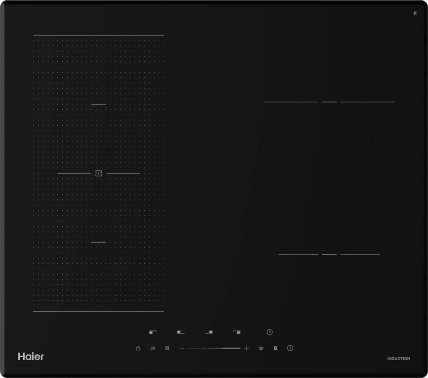 Электрическая варочная панель Haier HHX-Y64TFVB 59 см, 4 конфорки стеклокерамика, черный фото 1