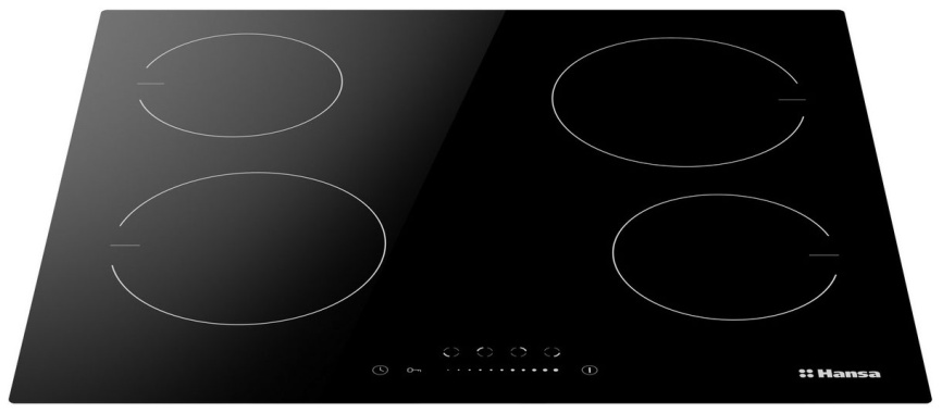 Электрическая варочная панель Hansa BHC633008 59 см, 4 конфорки стеклокерамика, черный фото 3