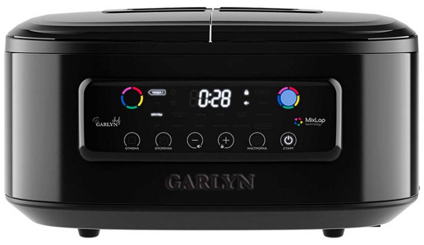 Мультиварка Garlyn MR-Duo 10, две чаши, 14 программ, отсрочка старта, черный фото 1