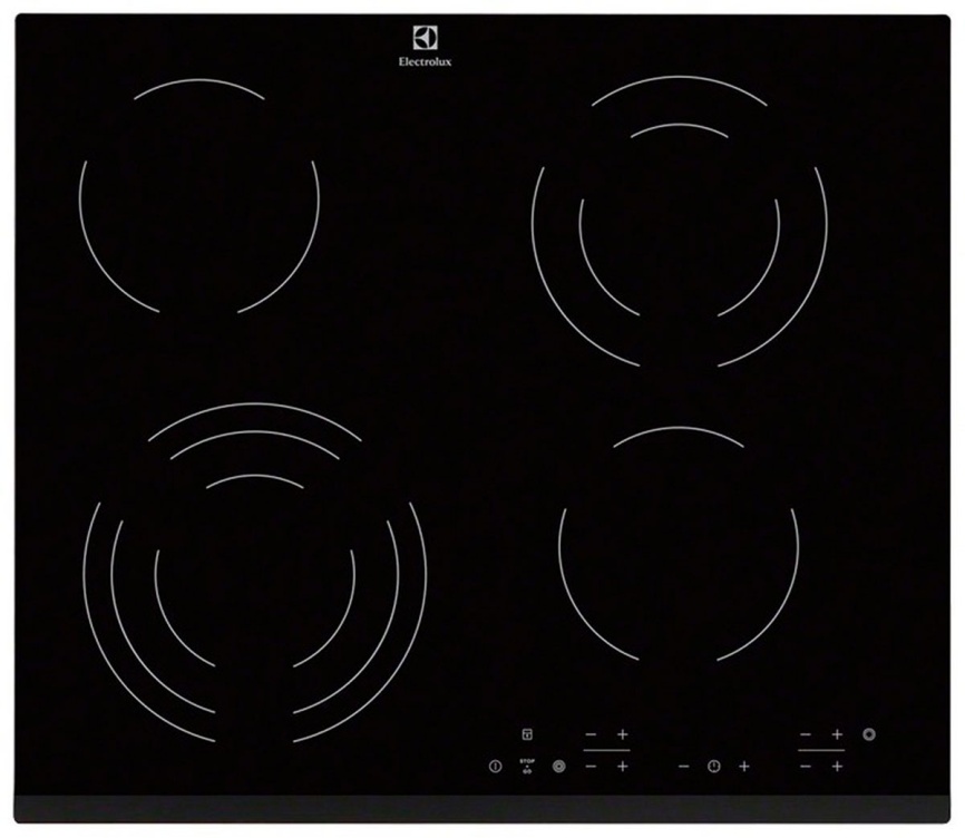Электрическая варочная панель Electrolux EHF 6343 FOK 59 см, 4 конфорки стеклокерамика, черный фото 1