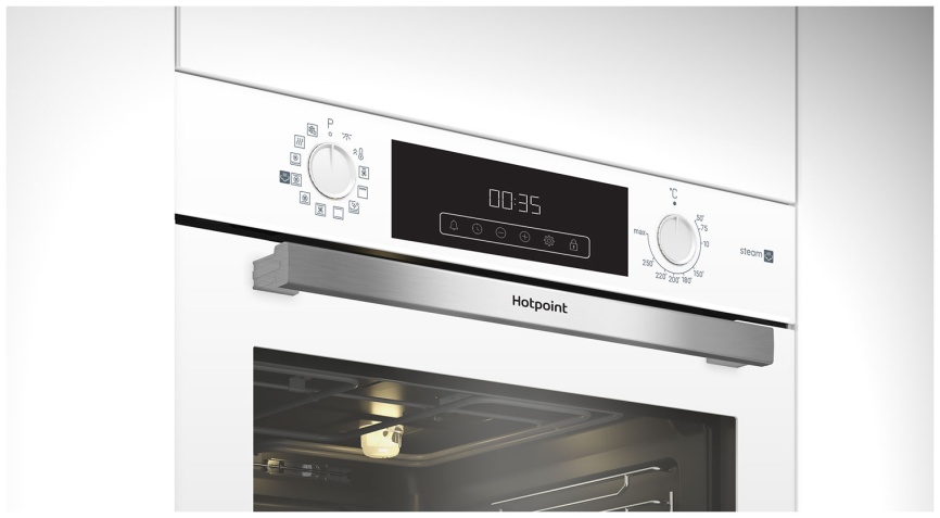 Электрический духовой шкаф Hotpoint HSTF 1231 JSAH WHG 59 см, 72 л гриль конвекция, белый фото 3