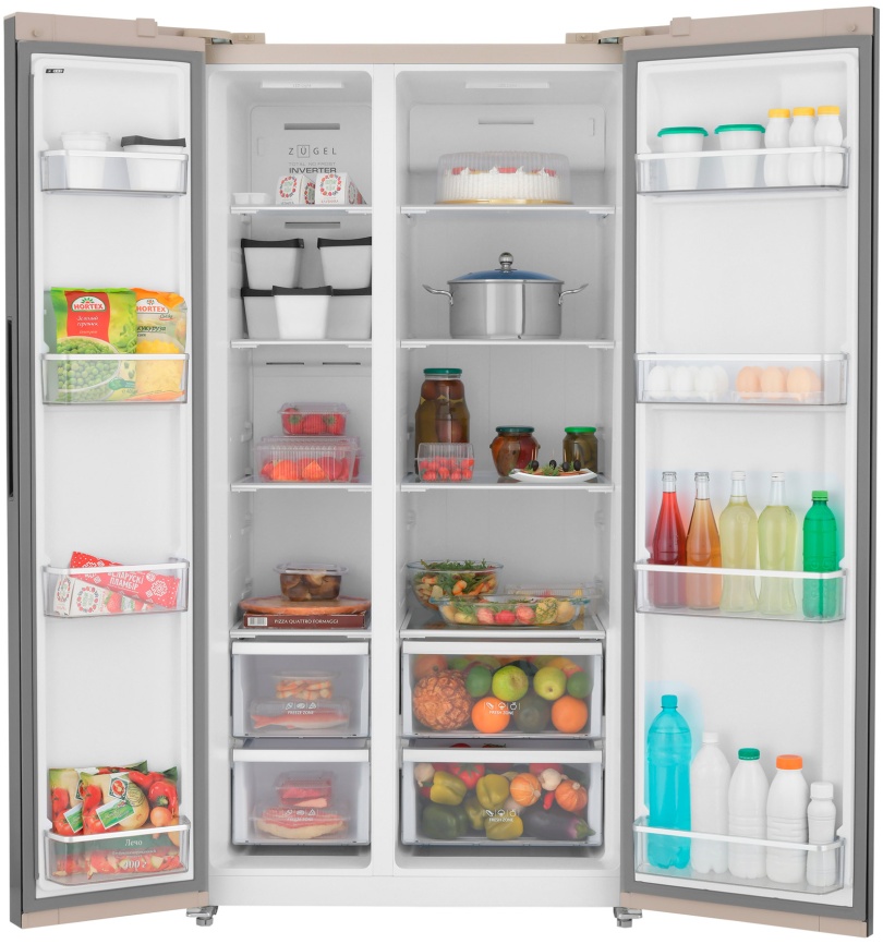 Холодильник Side-by-Side Zugel ZRSS630C No frost, бежевый фото 8