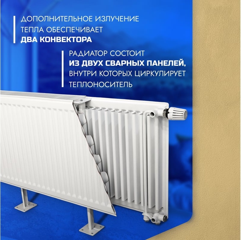 Панельный радиатор Metronex 22, 300х400, НИЖНЕЕ ПОДКЛЮЧЕНИЕ фото 2
