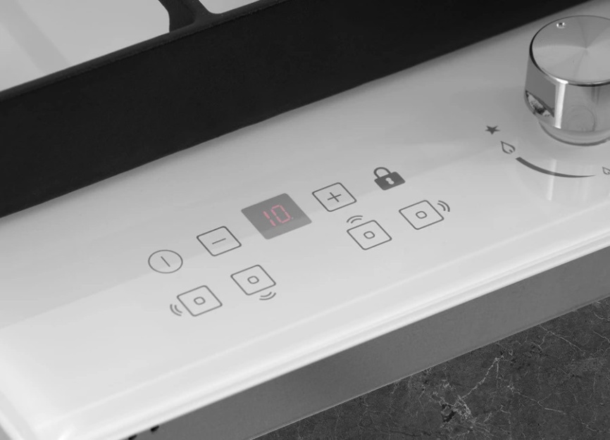 Газовая варочная панель Hiberg VM 9155 W 87 см, 5 конфорок, белый фото 16