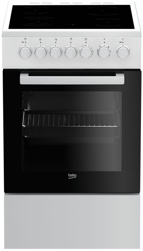 Электроплита Beko FSE57110GW 50 см, 55 л, 4 конфорки, белый фото 1