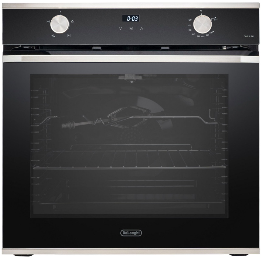 Газовый духовой шкаф De’Longhi NSFG 11 XL RUS 59 см, 72 л гриль конвекция, черное стекло фото 1